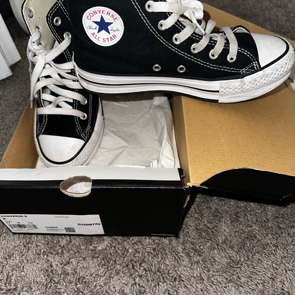 Converse Black and White High-Top Sneakers Classic Design